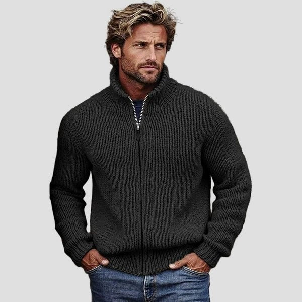 Mens Printed Long-Sleeve Zip-Up Hoodie Top