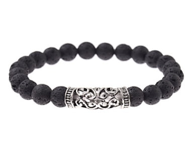 Lead Color Volcanic Stone  Bracelet