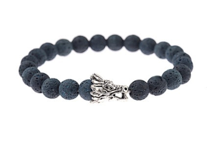 Lead Color Volcanic Stone  Bracelet