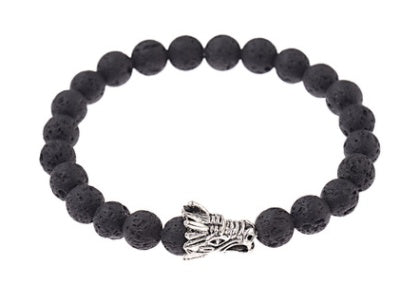 Lead Color Volcanic Stone  Bracelet