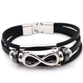 Retro men's leather bracelet bracelet unlimited symbol