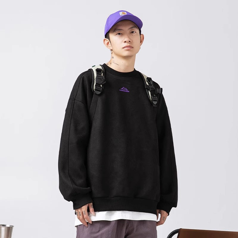 Mens Casual Sporty Long-sleeve Crew-neck Hoodie