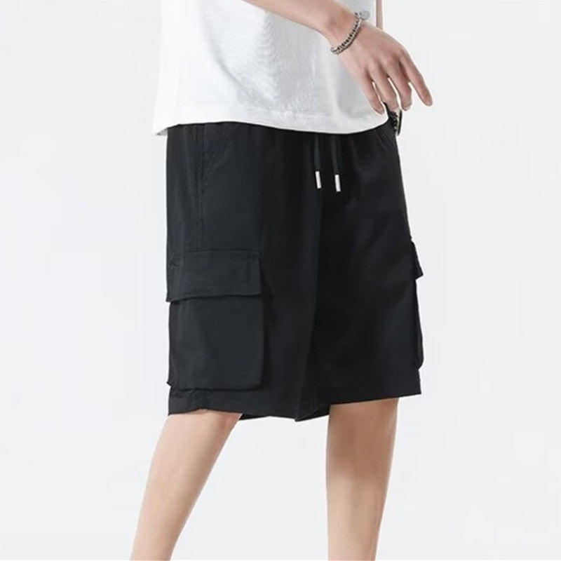 Japanese-style High-street Functional Workwear Shorts For Men