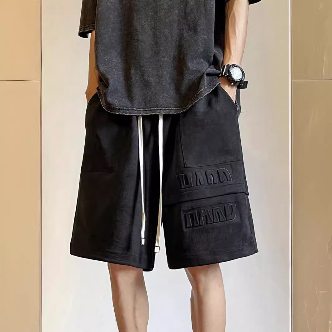 Heavyweight Casual Capri-length Suede Shorts