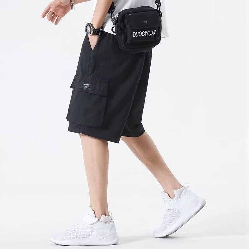 Japanese-style High-street Functional Workwear Shorts For Men