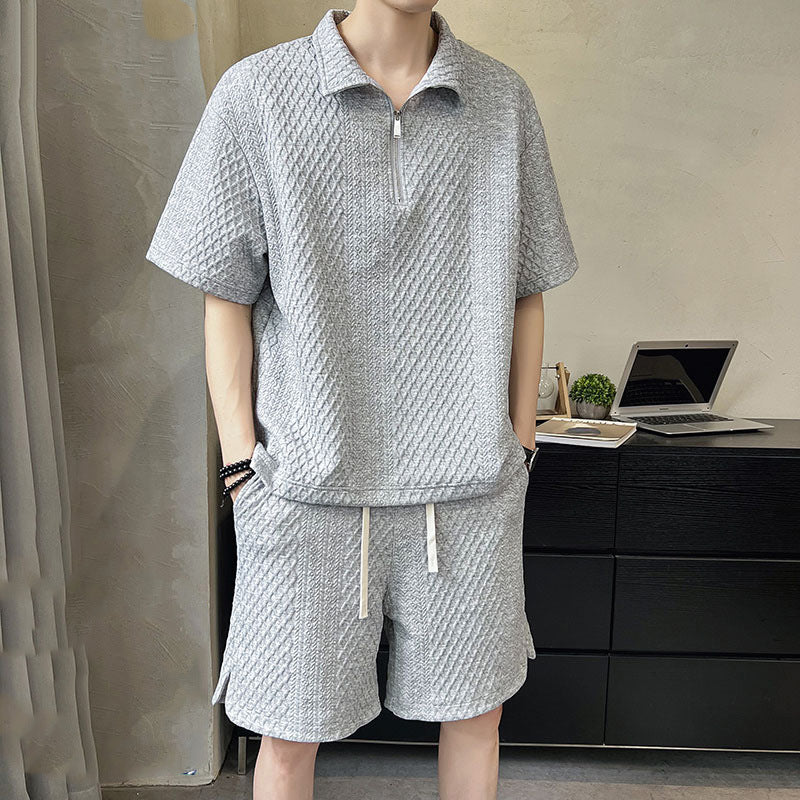 Men's Summer Light Luxury Short-sleeved Shorts Suit