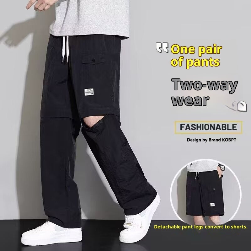 Korean Style Detachable Trousers For Men 2-in-1